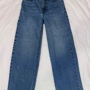 Madewell Perfect Vintage Wide-Leg Crop High Waisted Indigo Denim Jeans